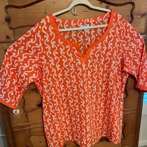 Old Navy XXL orange/white tunic